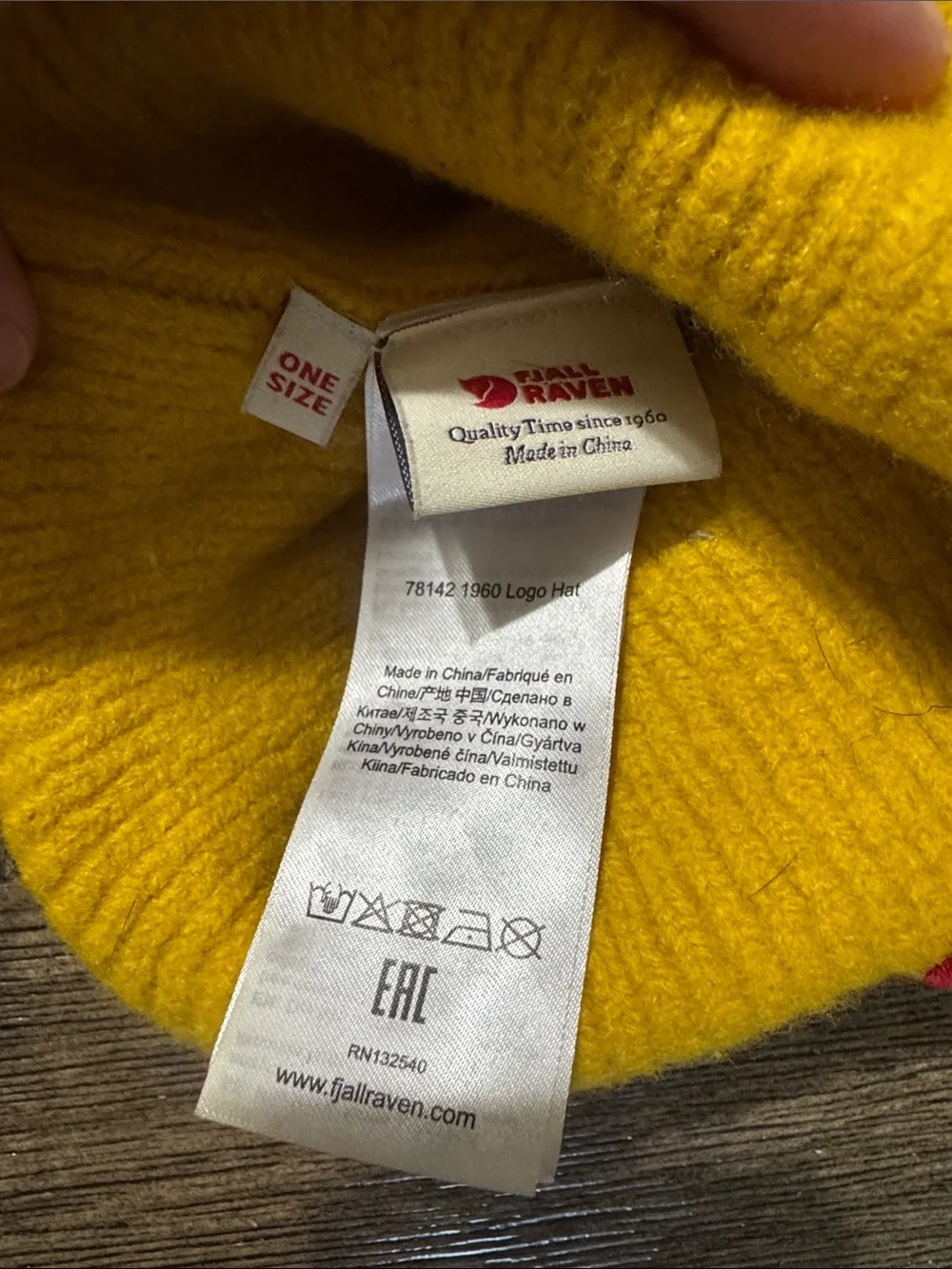 Fjällräven Kånken Logo Beanie Hat Yellow | Custom Shrunk to Infant/Toddler Size